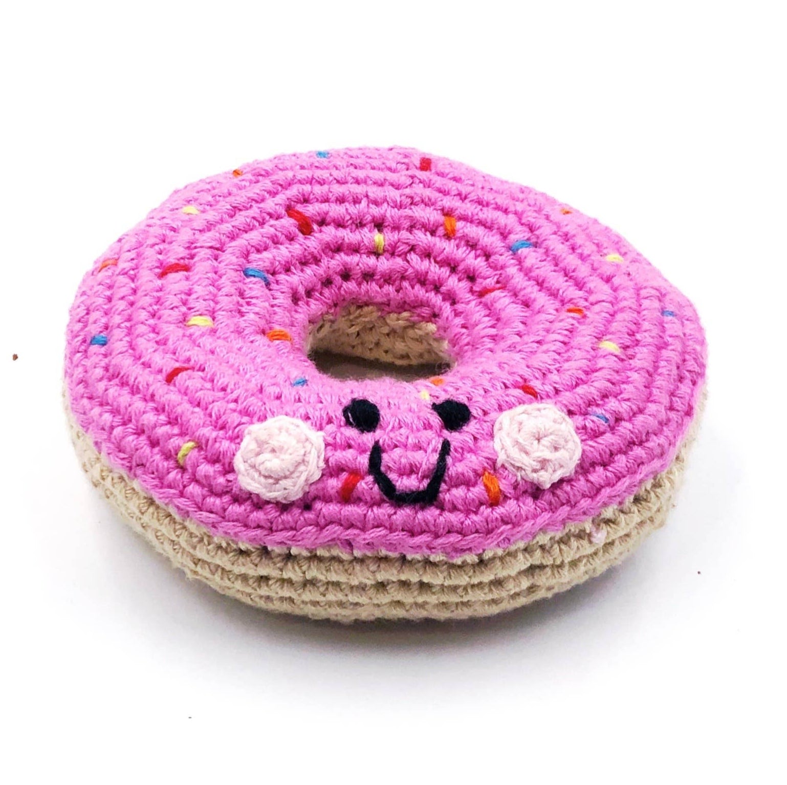 Pebble - Pretend Play Food Rattle - Pink Donut