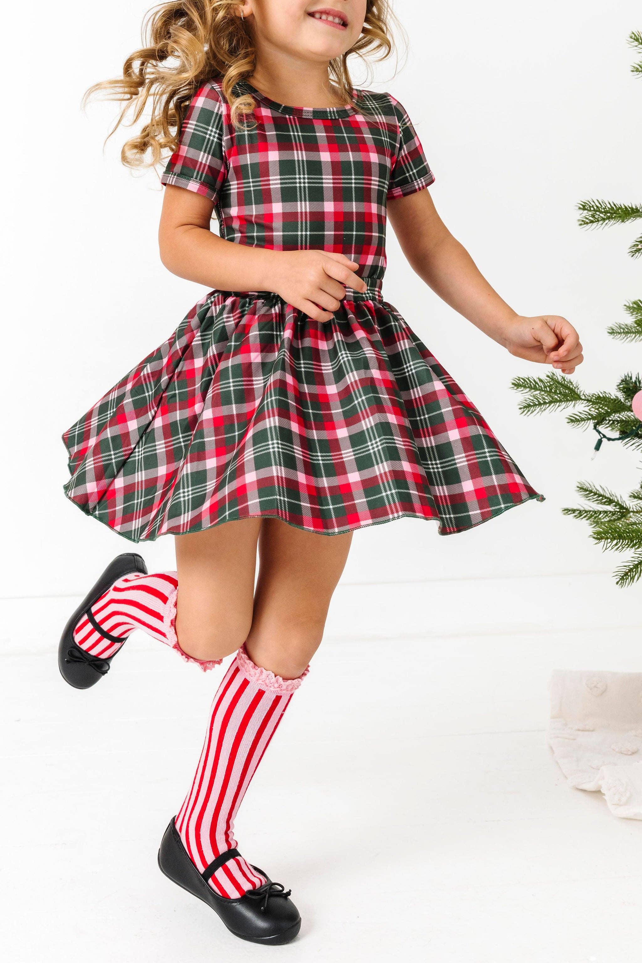 Little Stocking Co. Lace Top Knee High Socks - Candy Stripe
