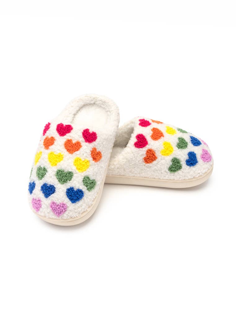 Living Royal Slippers - Rainbow Hearts