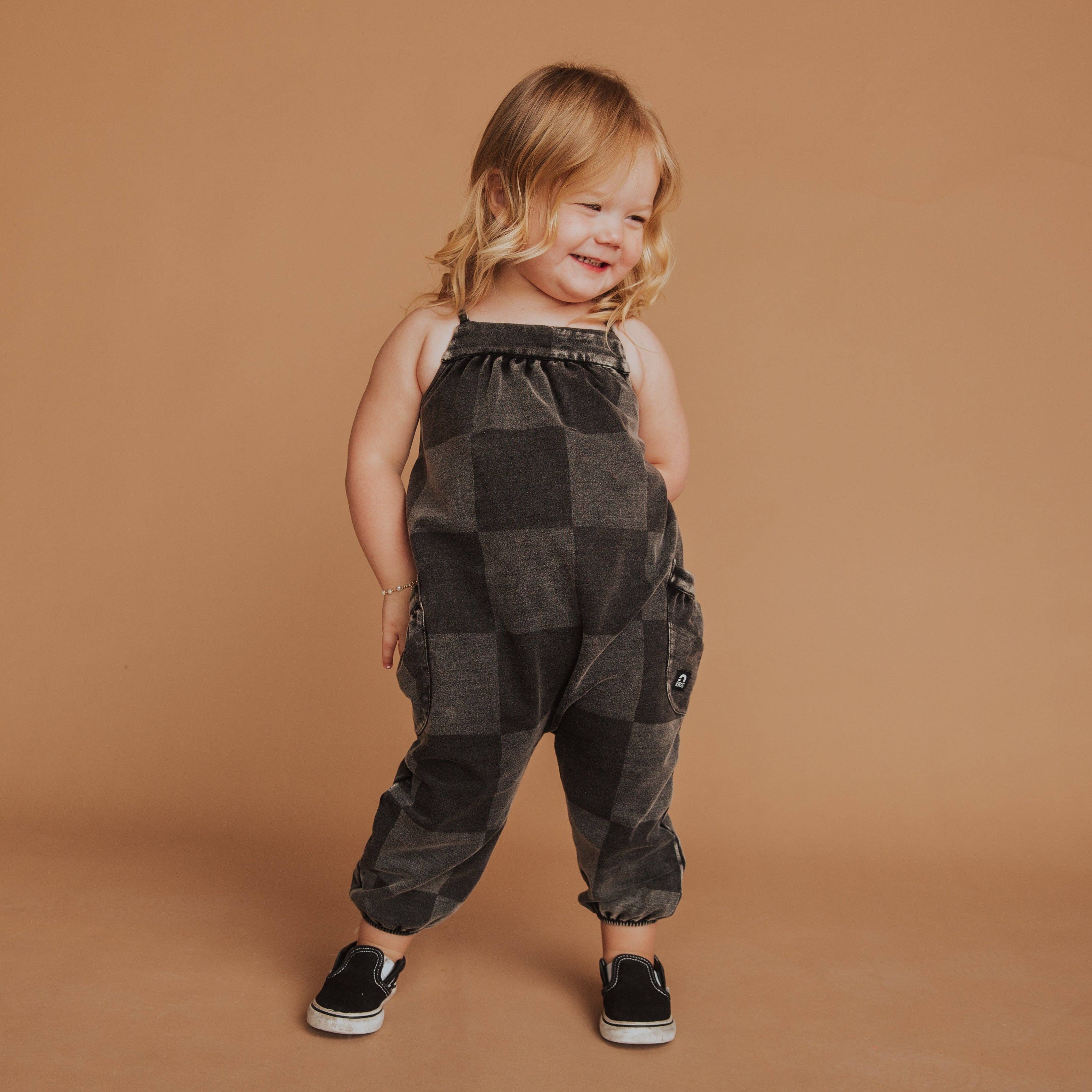RAGS Strappy Jumper - Black Denim Check