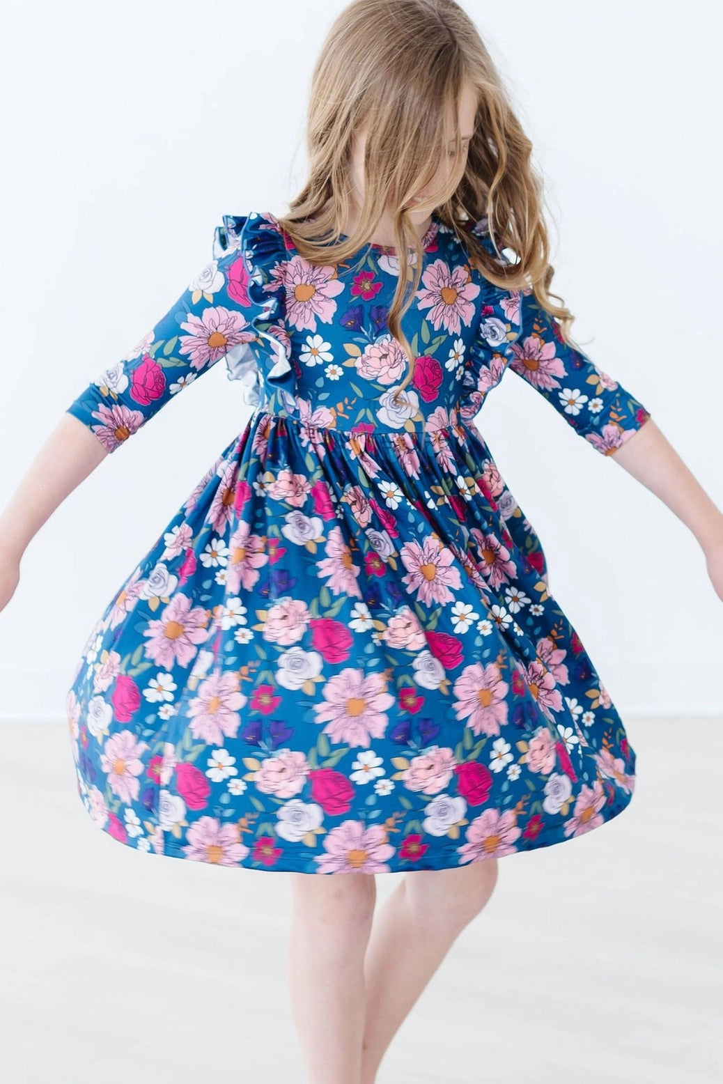 Mila & Rose Ruffle Twirl Dress - Vintage Garden