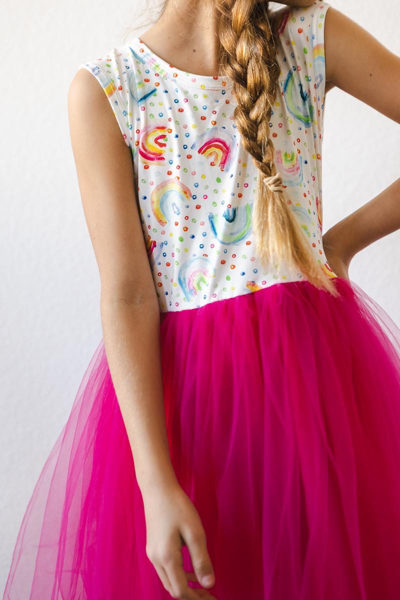 Mila & Rose - Rainbow Dot Tank Tulle Tutu Dress