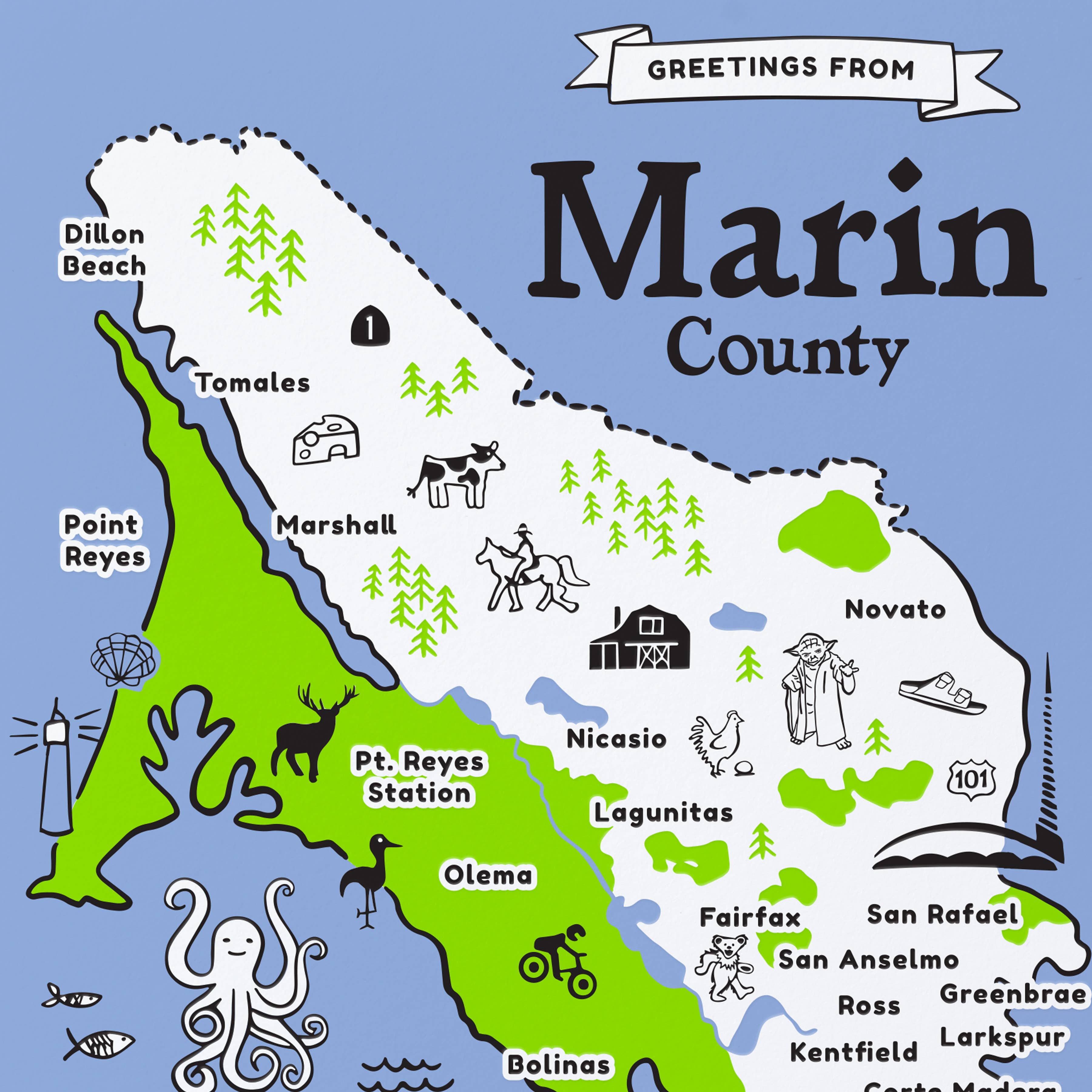Sweet Bippy Press - Marin County Greeting Card