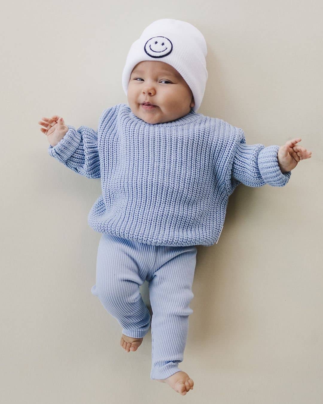 Lucky Panda Kids - Smiley Baby & Kids' Beanie | White