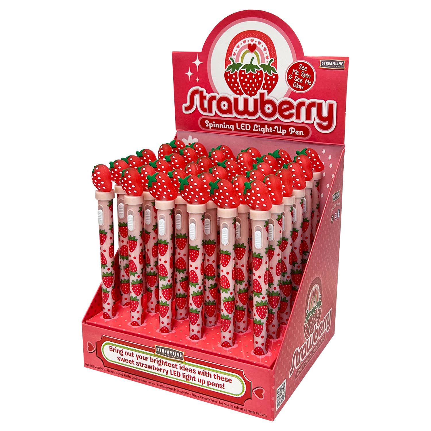 Streamline - Strawberry Spinning LED Light-Up Pen