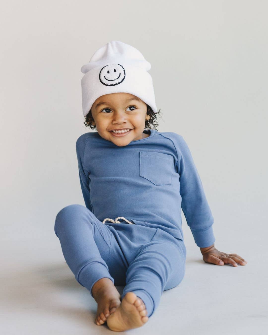Lucky Panda Kids - Smiley Baby & Kids' Beanie | White