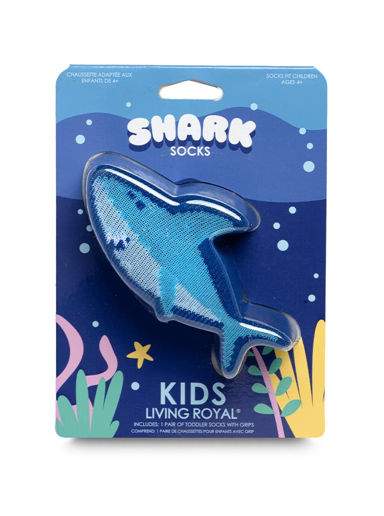 Living Royal 3D Packaged Crew Socks - Smiley Shark