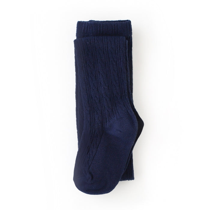 Little Stocking Co. Cable Knit Tights - Navy Blue (Final Sale)