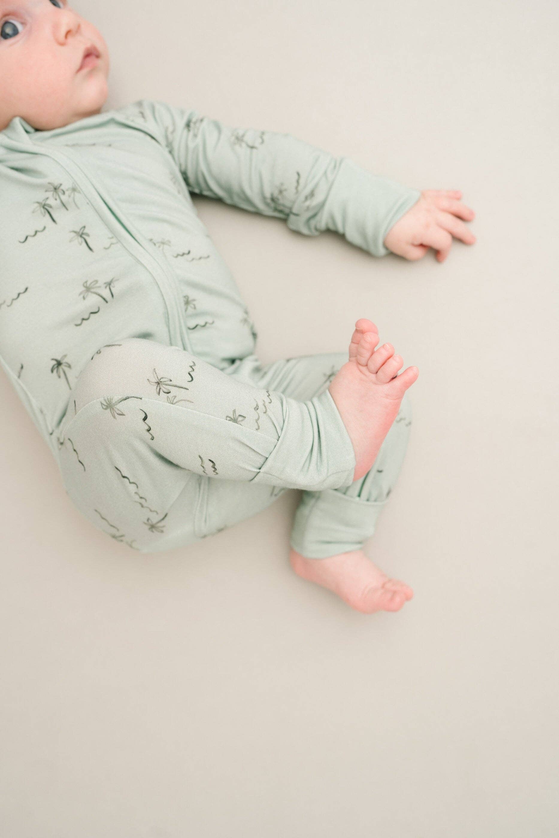 Little One Shop Bamboo Convertible Romper - Palm Breeze