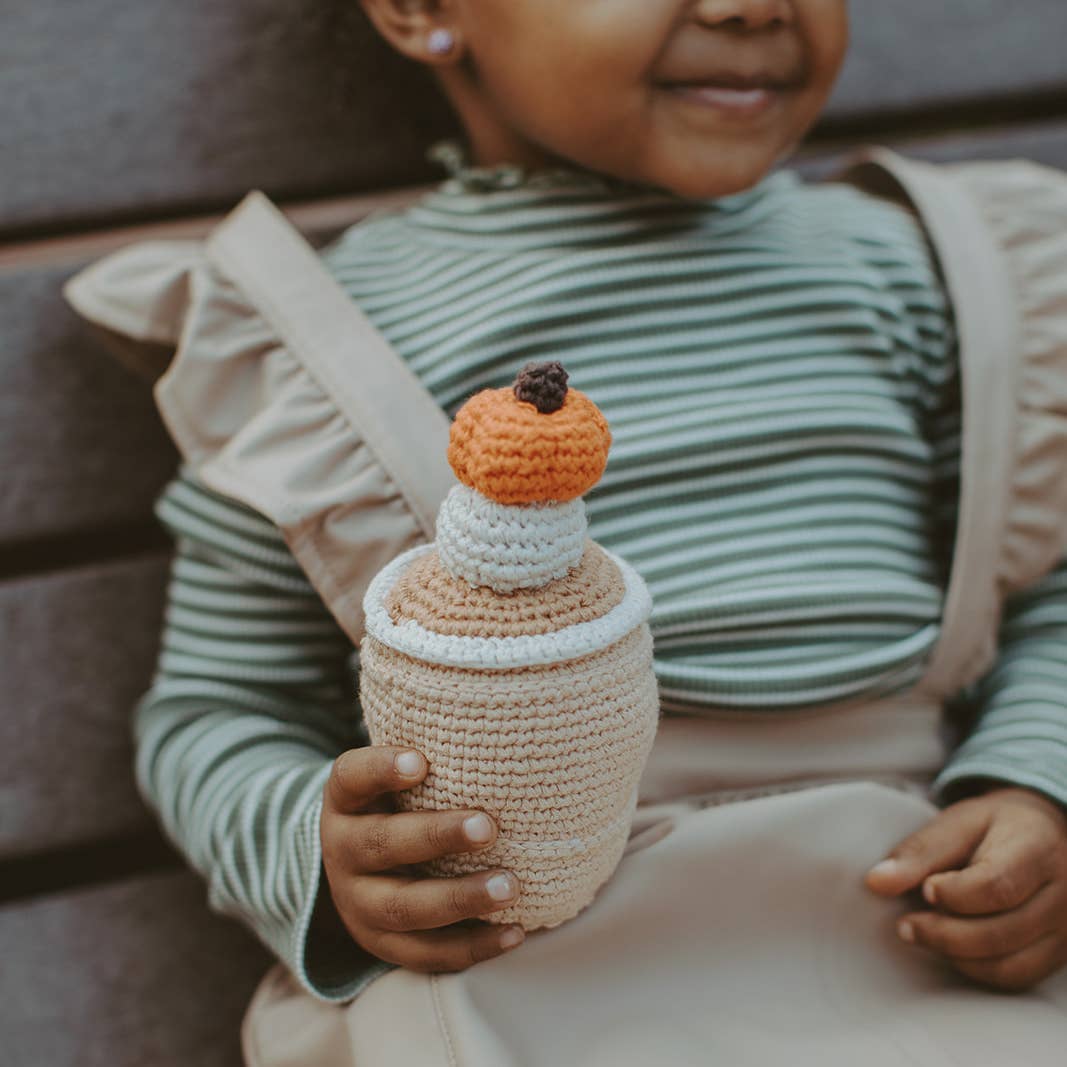Pebble - Pretend Play Food Rattle - Pumpkin Spice Latte