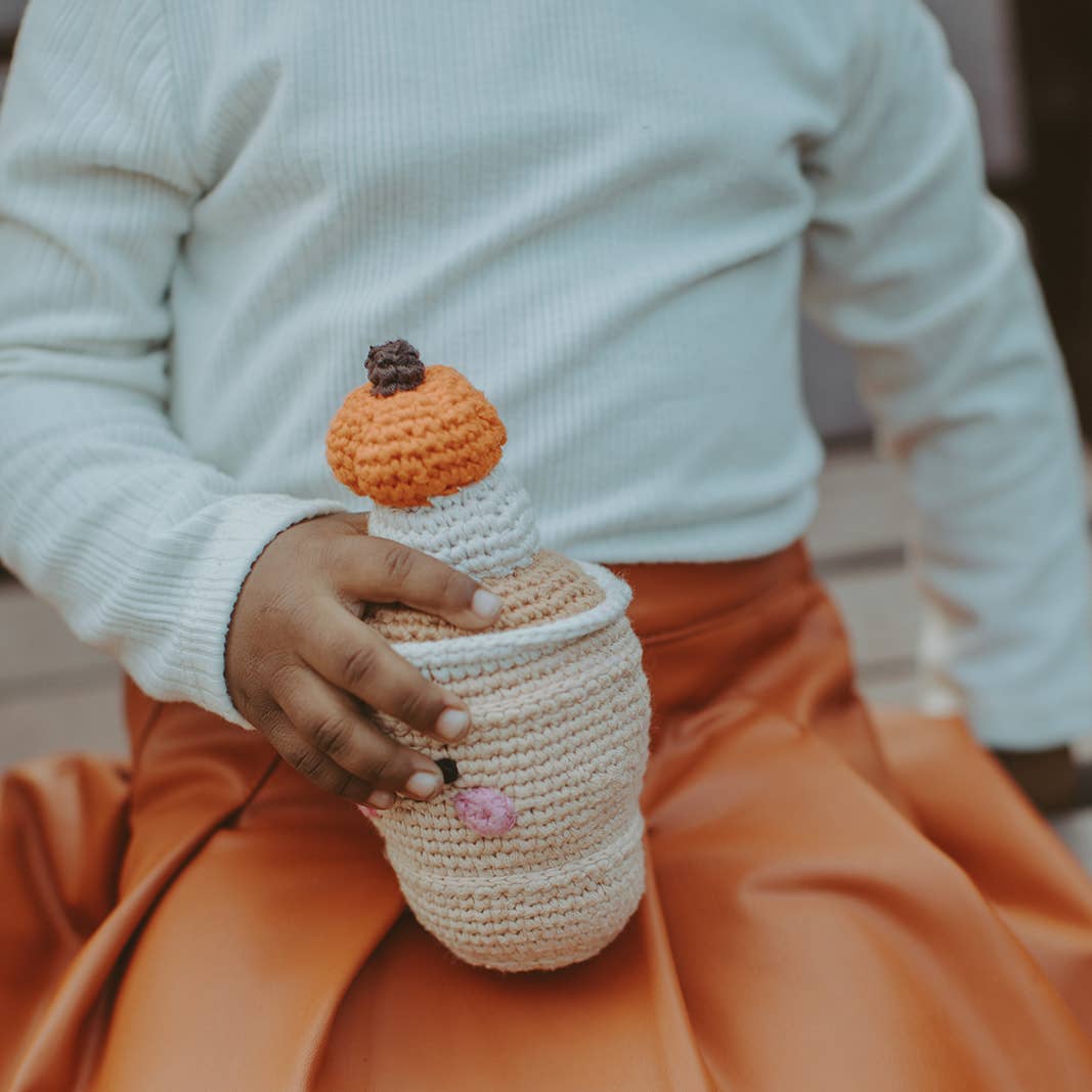 Pebble - Pretend Play Food Rattle - Pumpkin Spice Latte