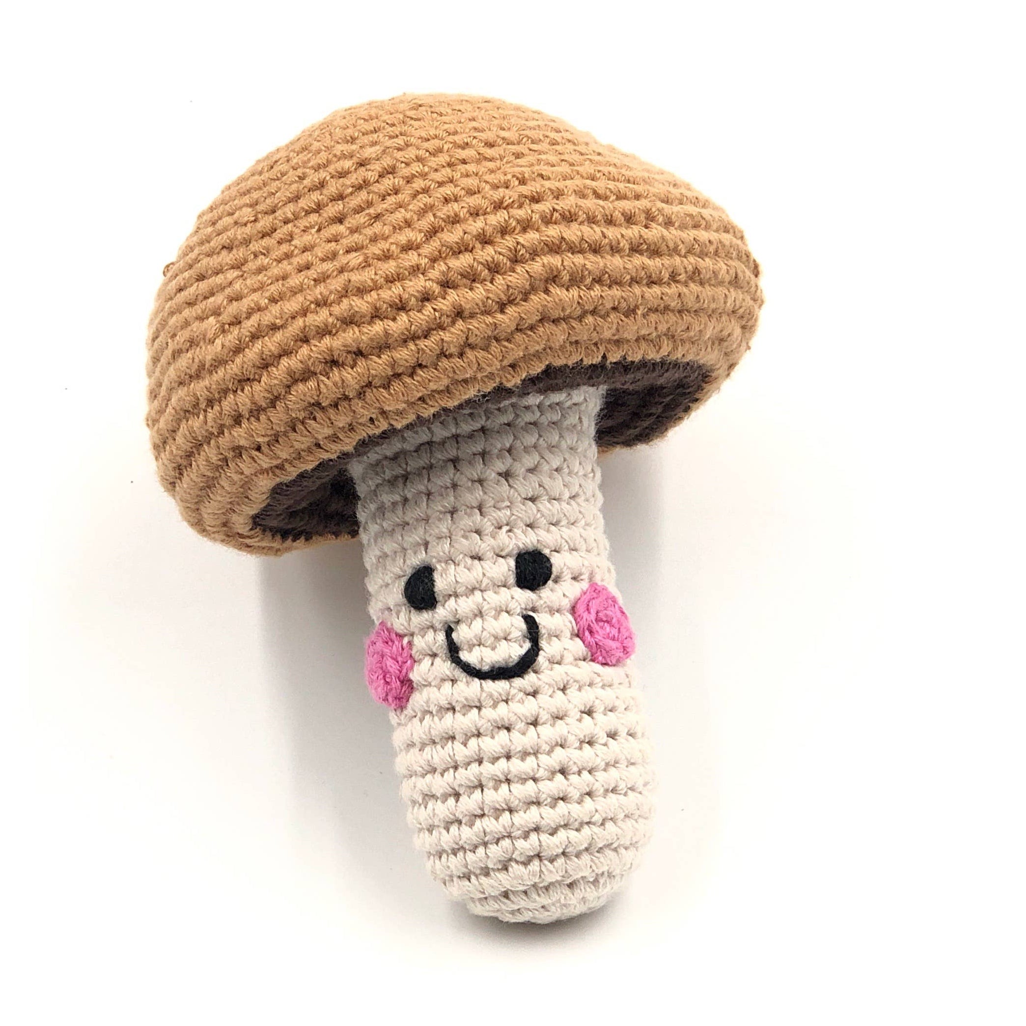 Pebble - Pretend Play Food Rattle - Brown Mushroom