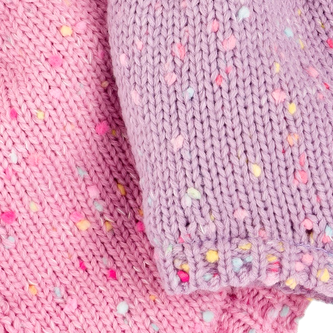 Sprinkled Earflap Hat with Braids- Purple