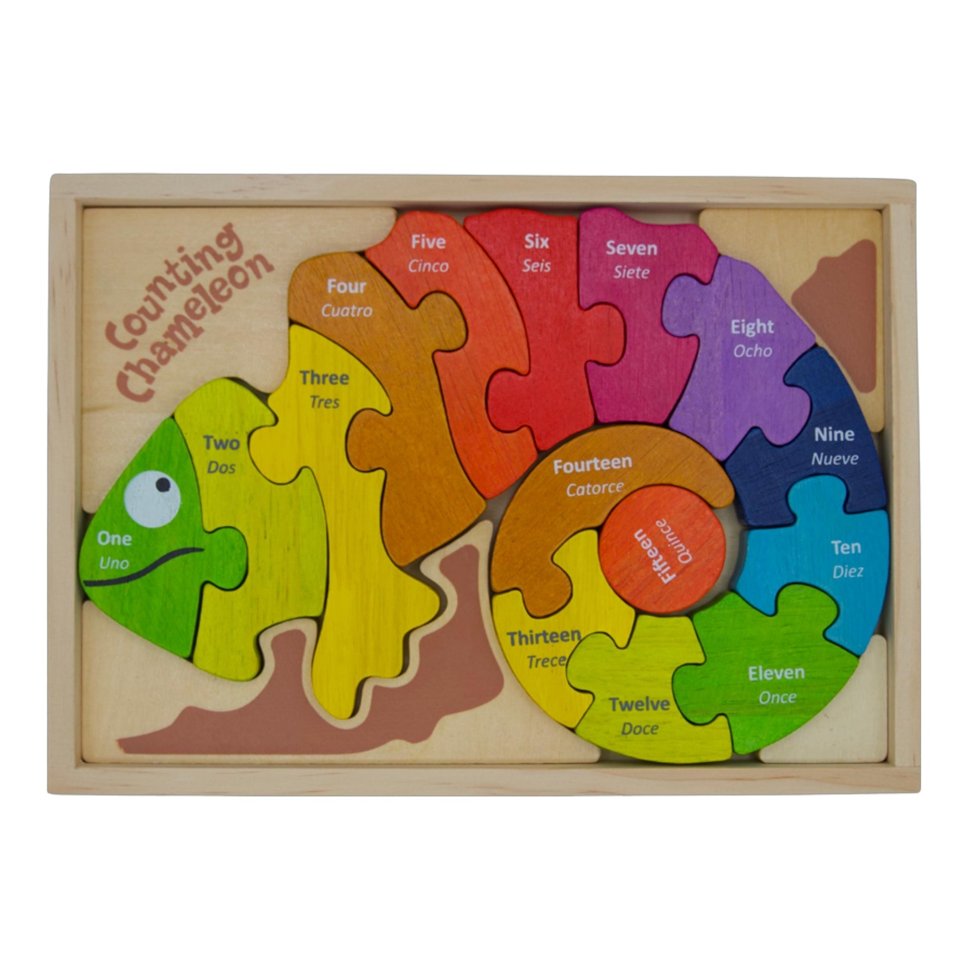 BeginAgain Bilingual Counting Chameleon Puzzle