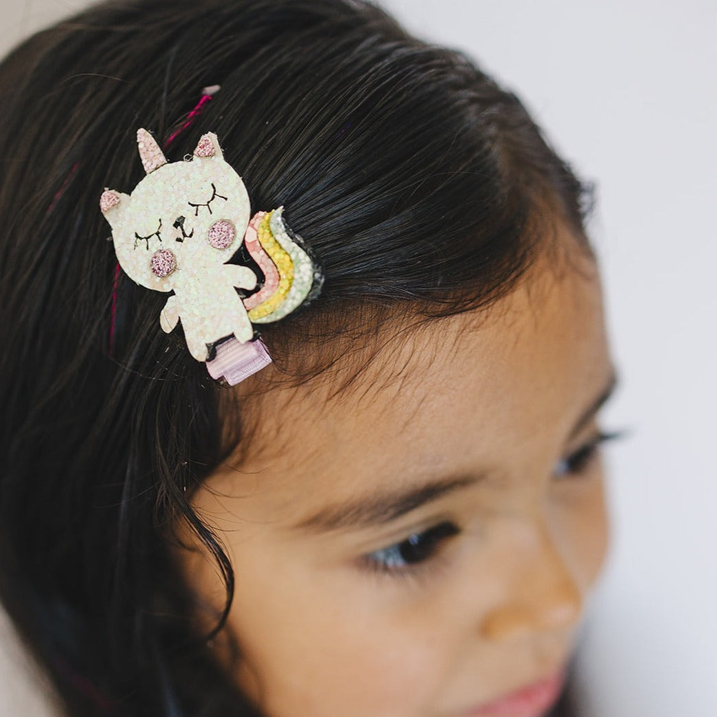 Little Unicorn Kitty Glitter Hair Clip