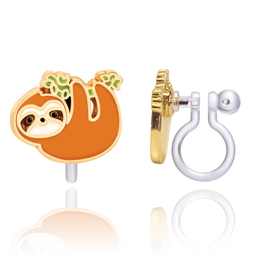 Girl Nation CLIP ON Earrings - Playful Sloth