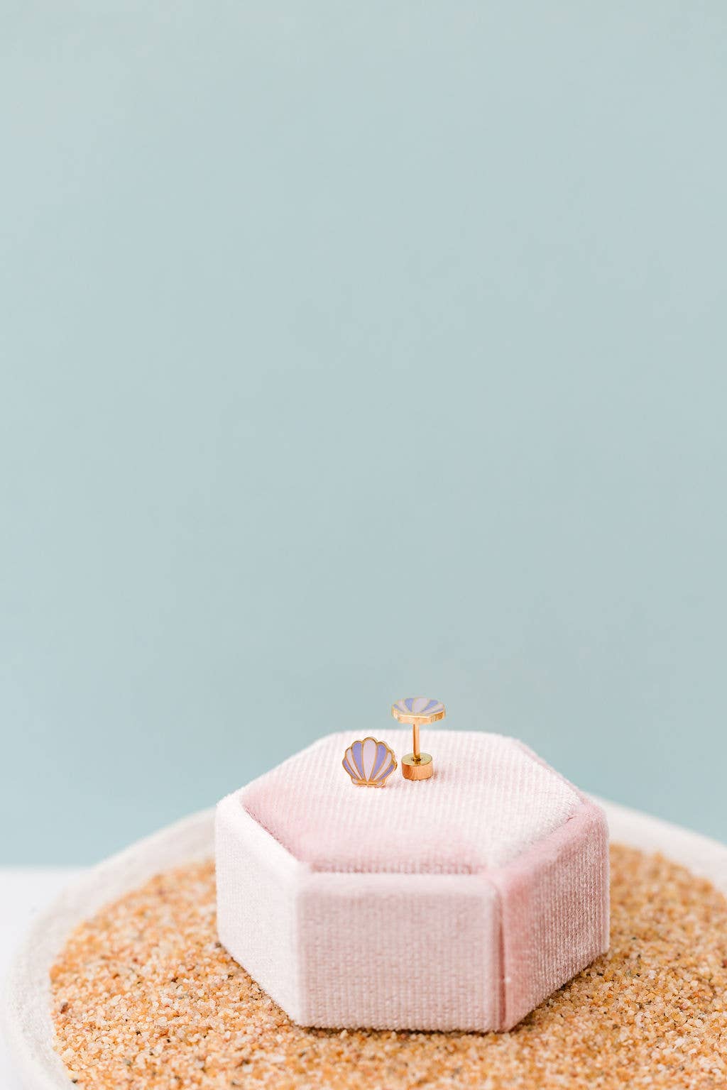 Desert Peach - Mermaid Seashell Stud Earrings