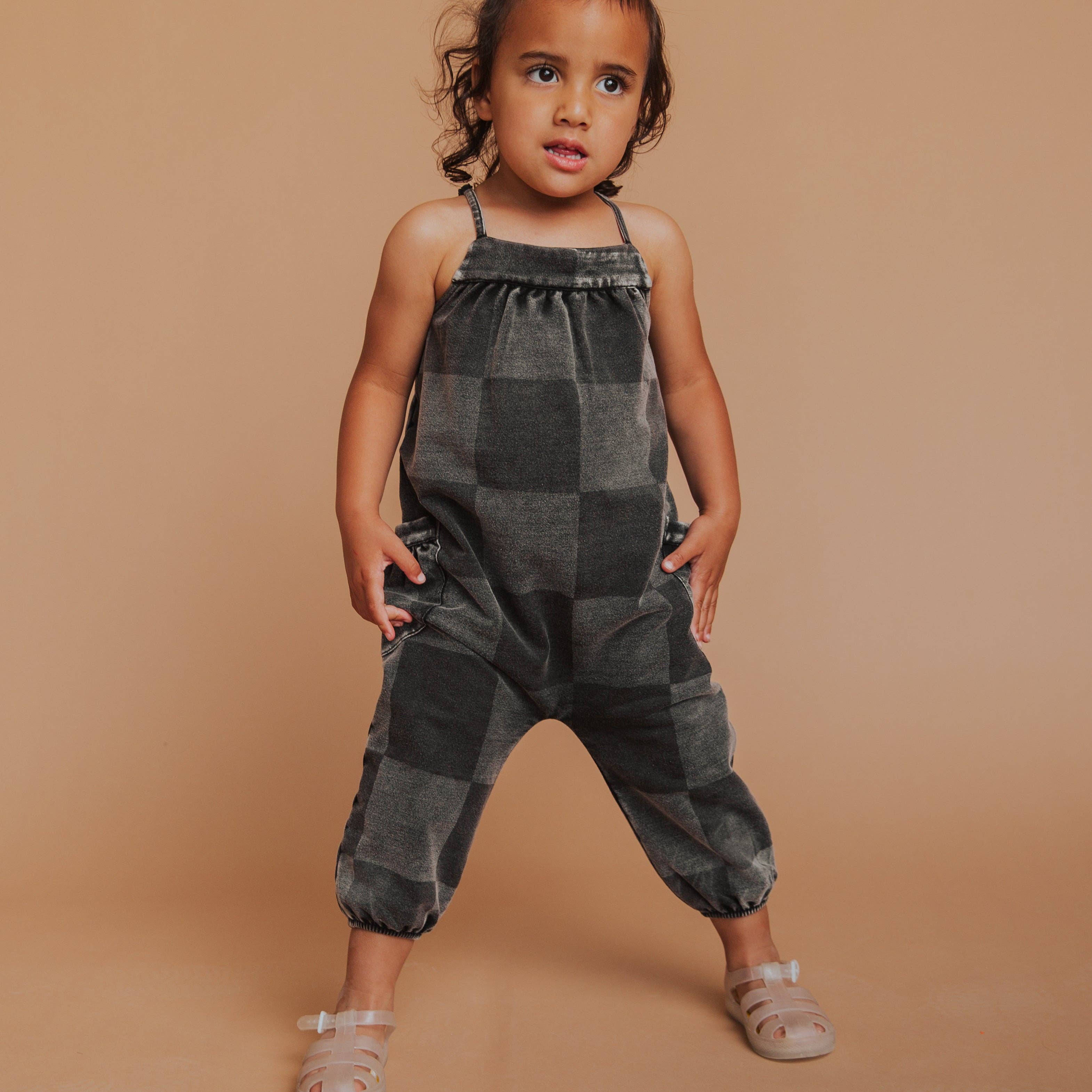 RAGS Strappy Jumper - Black Denim Check
