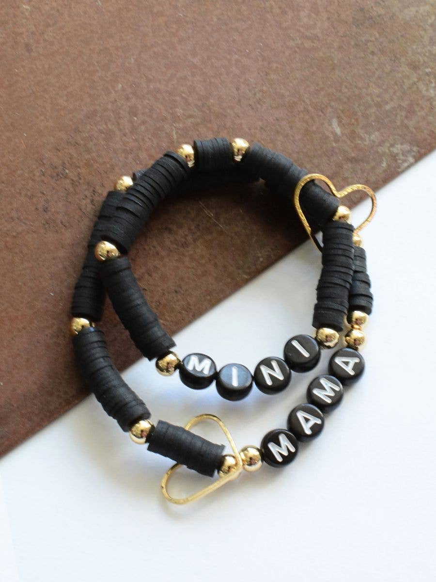 Two and Crew - Mama & Mini Black Bracelet Set