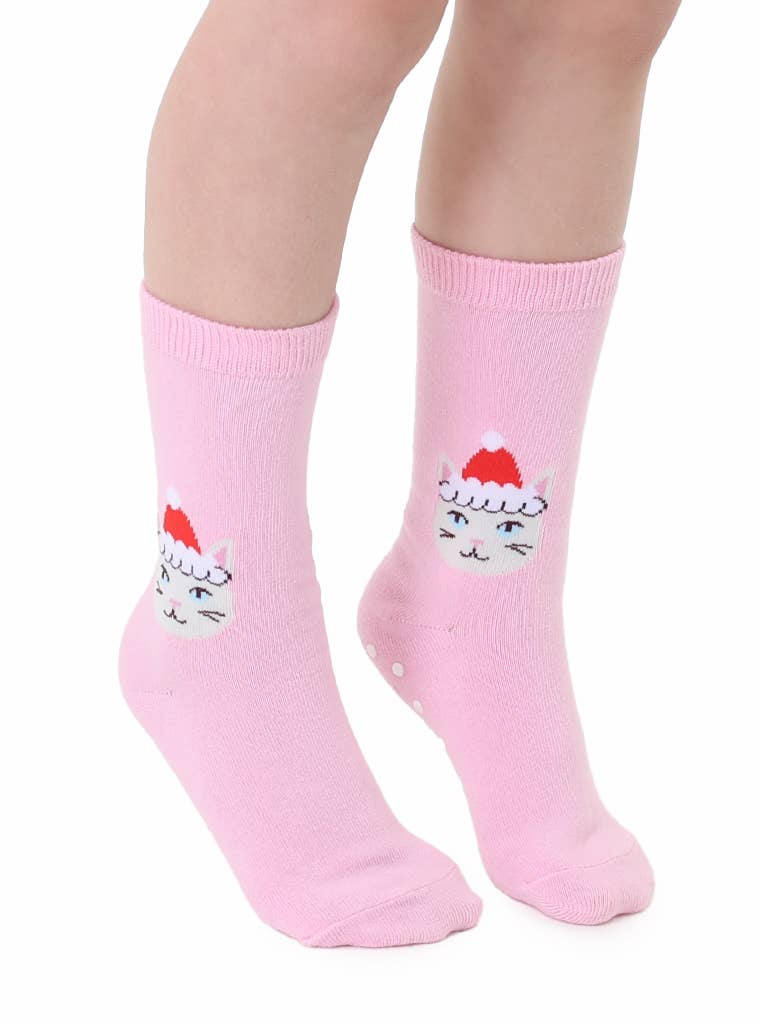 Living Royal 3D Packaged Crew Socks - Santa Kitty