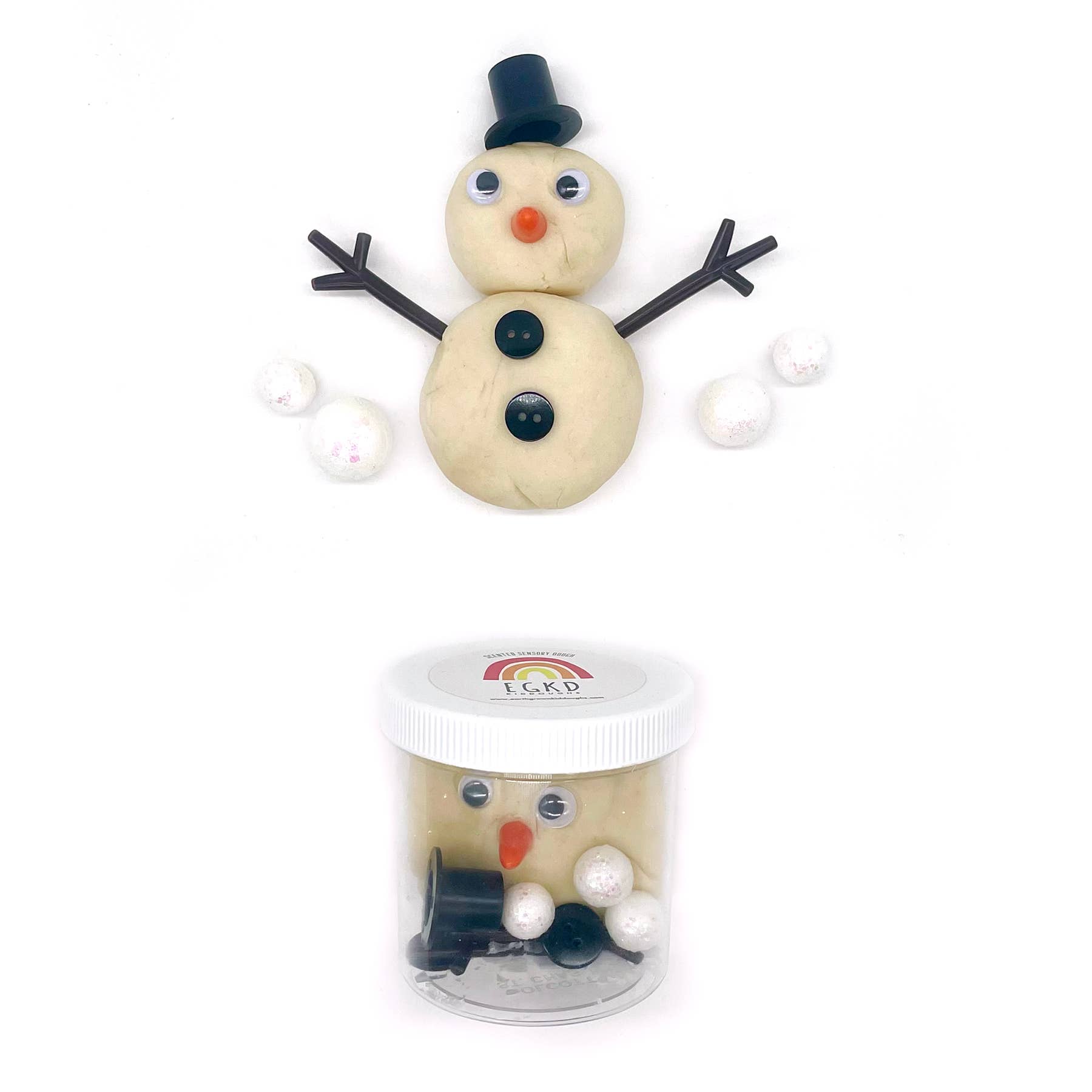 Earth Grown KidDoughs - Snowman (Marshmallow) Mini Dough-To-Go