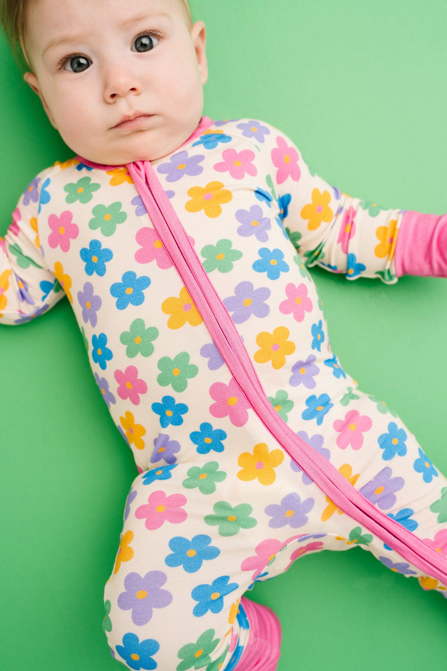 Little One Shop Bamboo Convertible Romper - Retro Flower