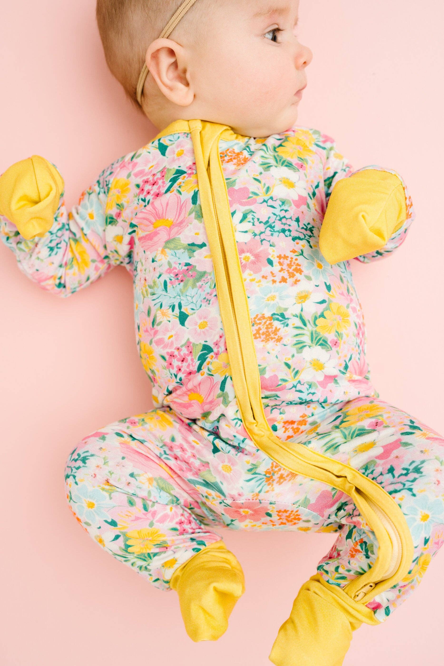 Little One Shop Bamboo Convertible Romper - Garden Glow