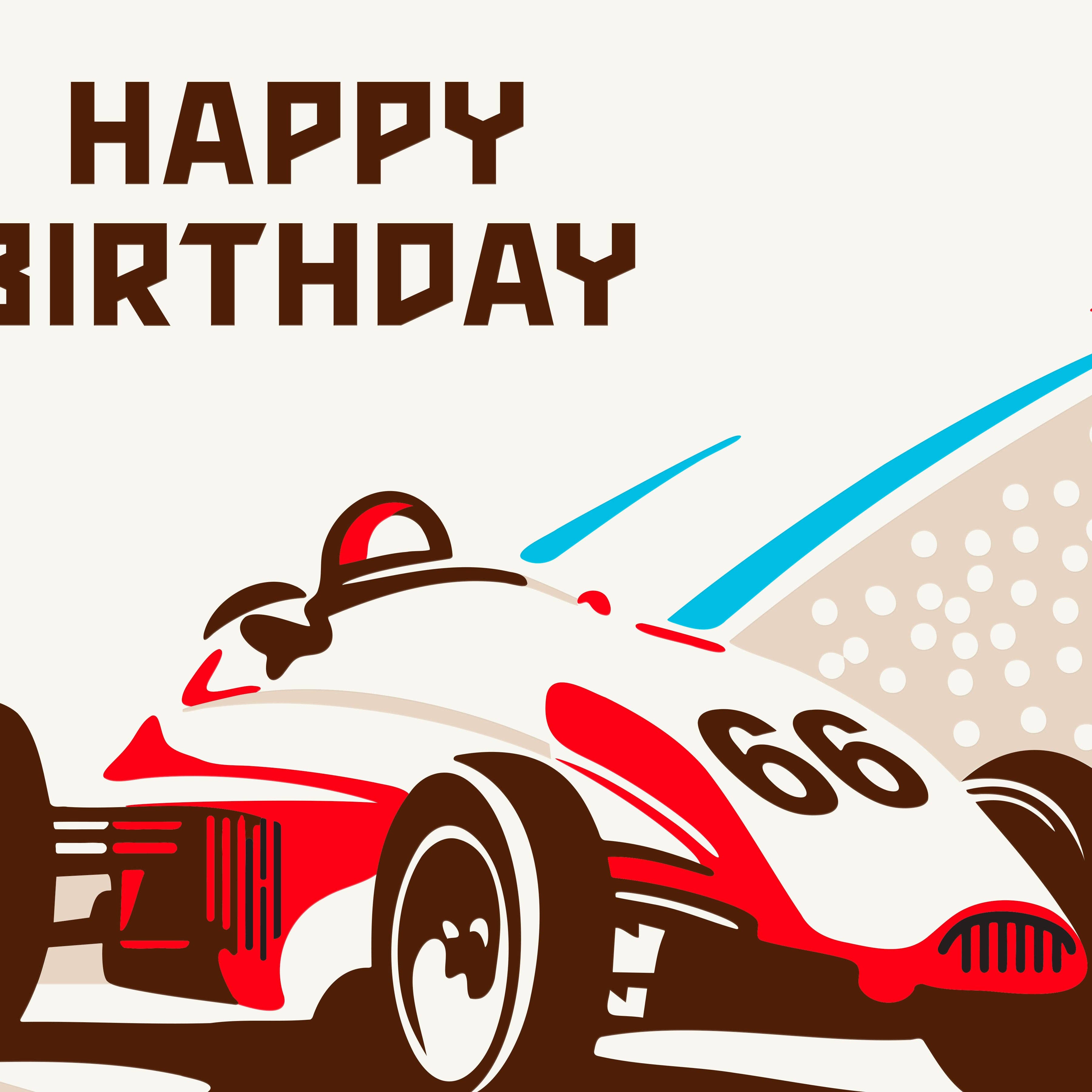 Sweet Bippy Press - Racing Birthday Greeting Card