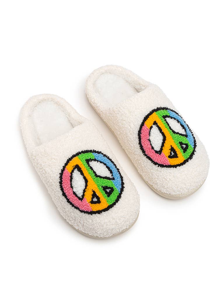 Living Royal Slippers - Multi-Colored Peace Sign