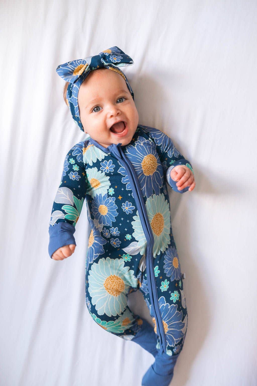 Jammie Session Bamboo Romper - Bluepsie Daisy