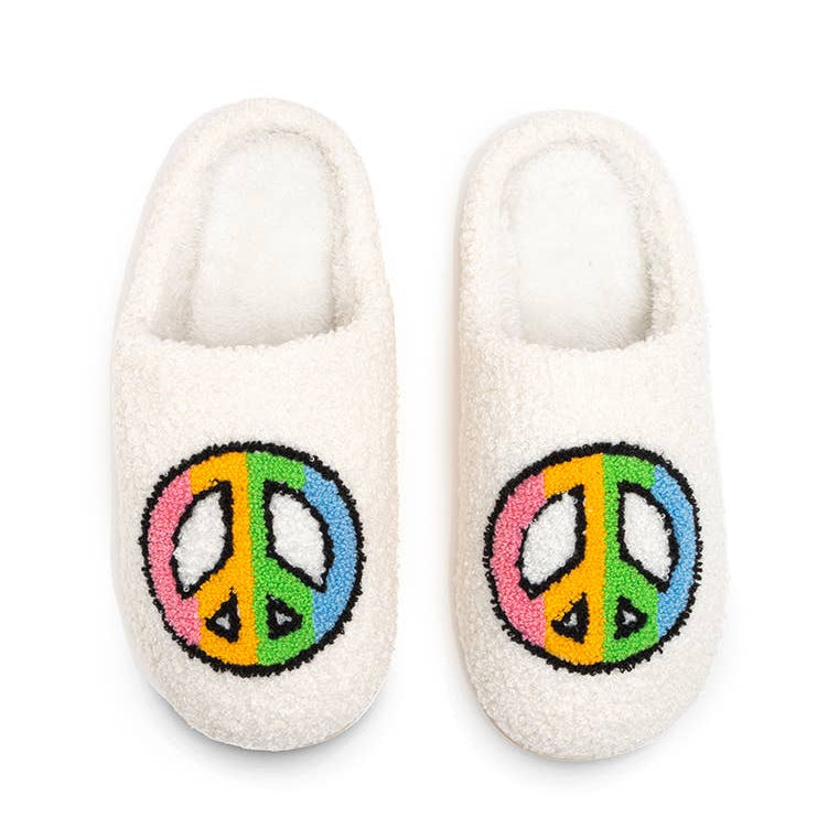 Living Royal Slippers - Multi-Colored Peace Sign
