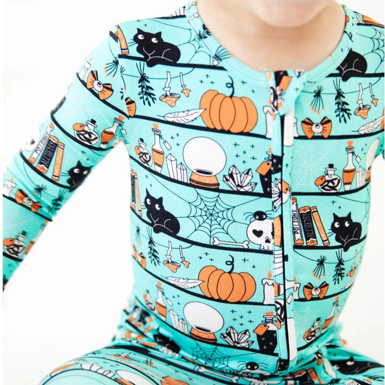 Dreamiere A Drop of Magic Halloween Bamboo Convertible Footie - Teal (Final Sale)