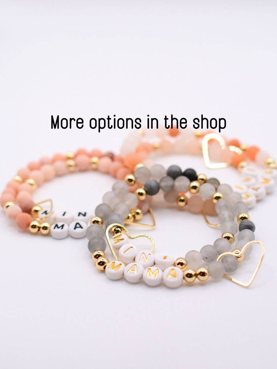 Two and Crew - Mama & Mini Cream/Orange Bracelet Set