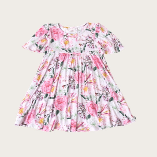 Charming Mary Flutter Dress - Harlow Carr Rose