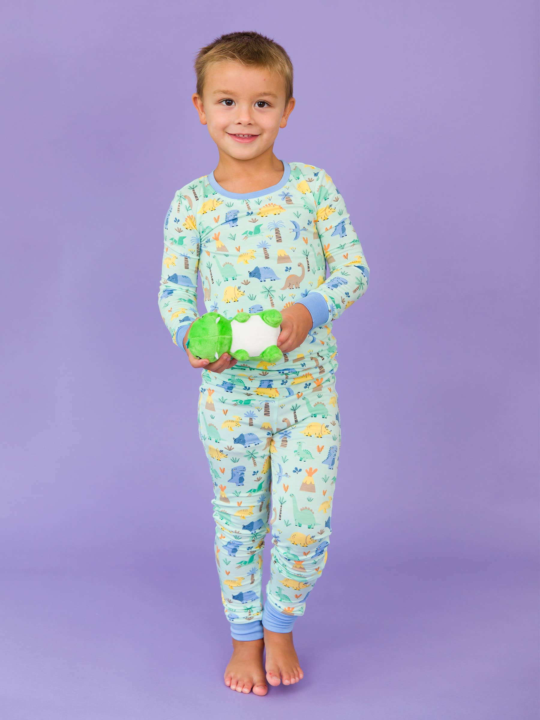 RuggedButts Bamboo Long Sleeve Pajama Set - Boys Dino-mite Dude Dinosaur