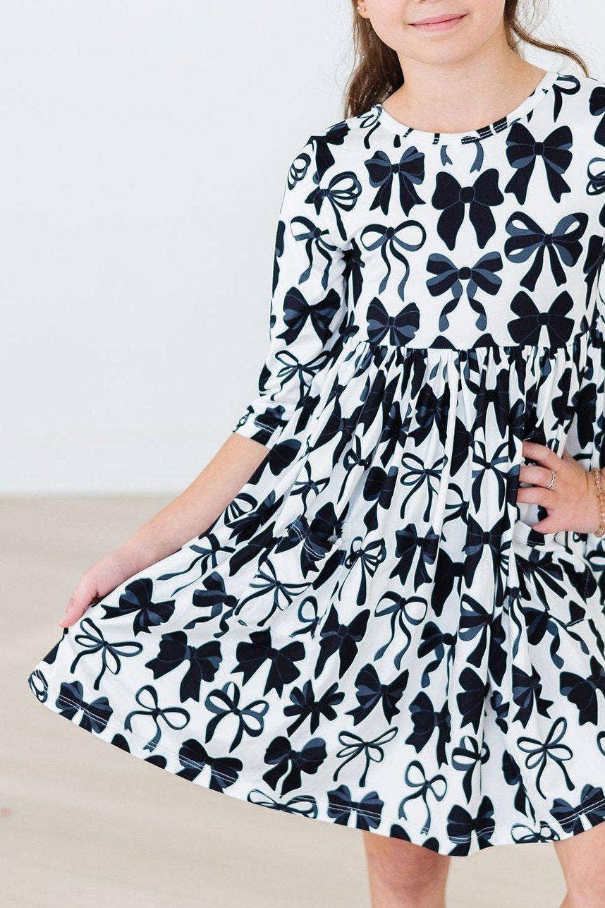 Mila & Rose 3/4 Sleeve Pocket Twirl Dress - Perfectly Tied