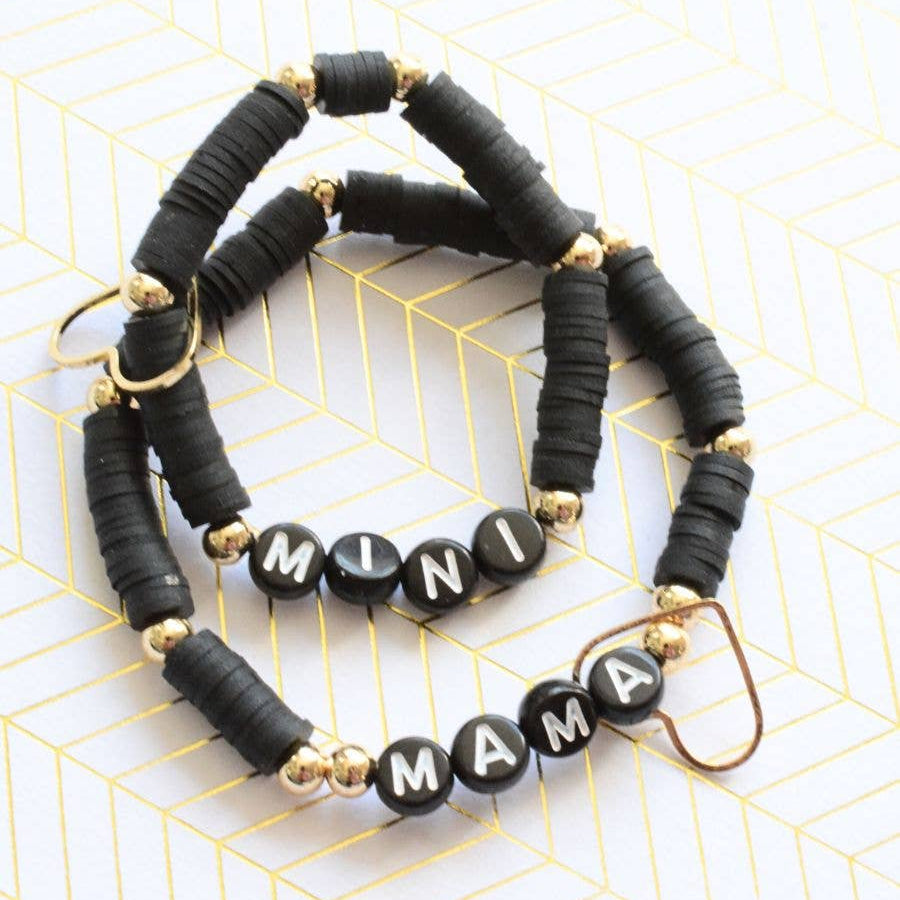 Two and Crew - Mama & Mini Black Bracelet Set