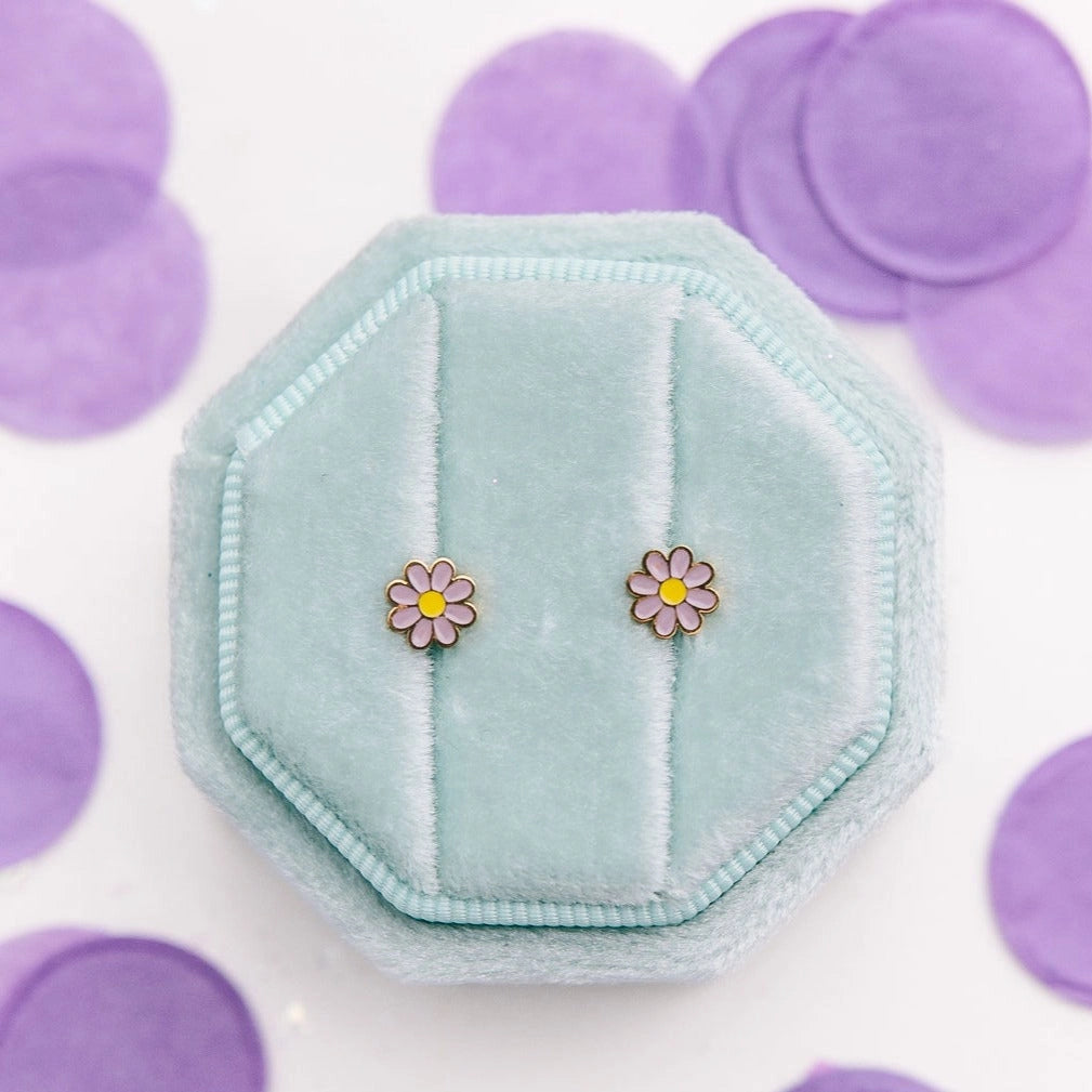 Desert Peach Stud Earrings - Purple Daisy