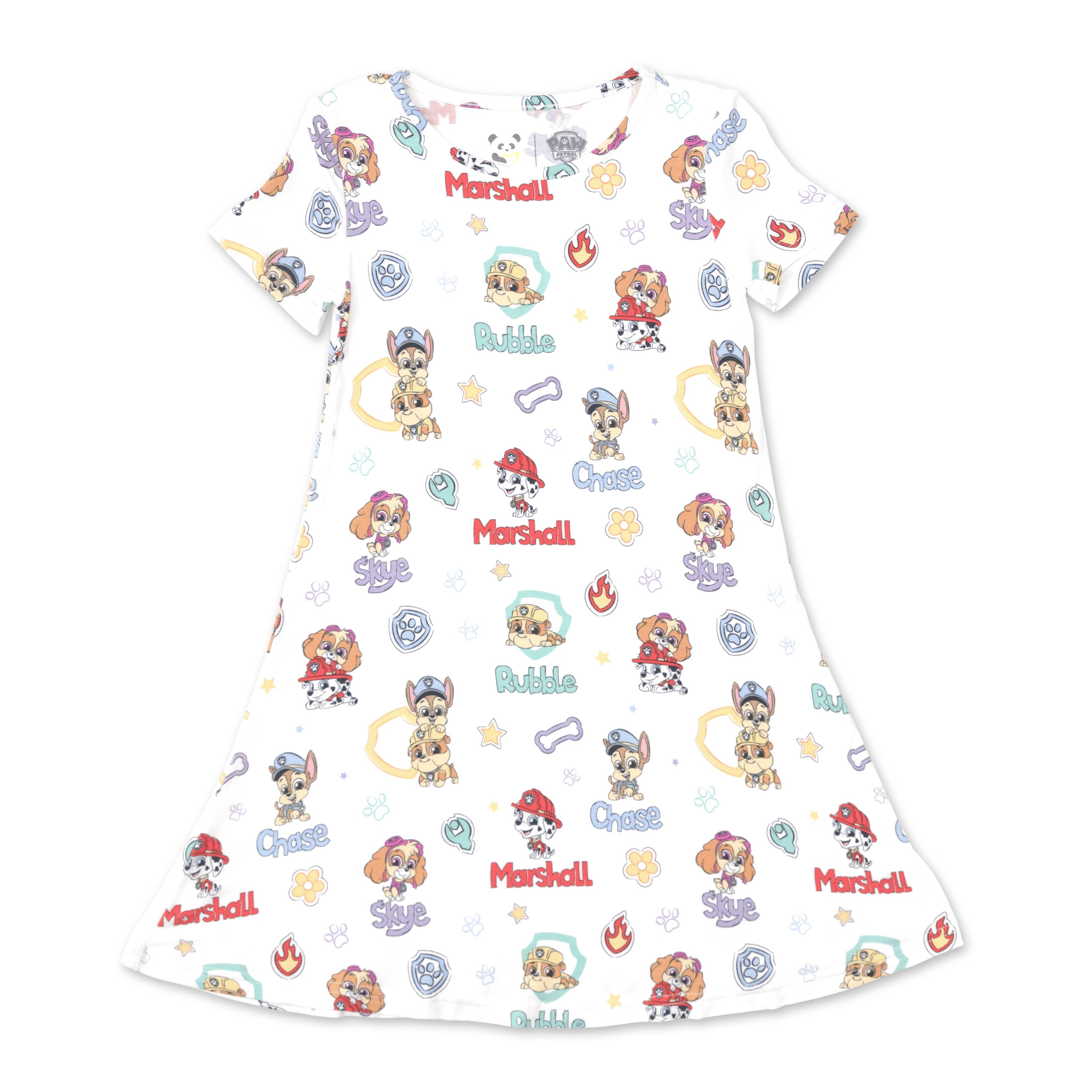 Bellabu Bear - PAW Patrol: Playful Pups Bamboo Girls' Short Sleeve Dress