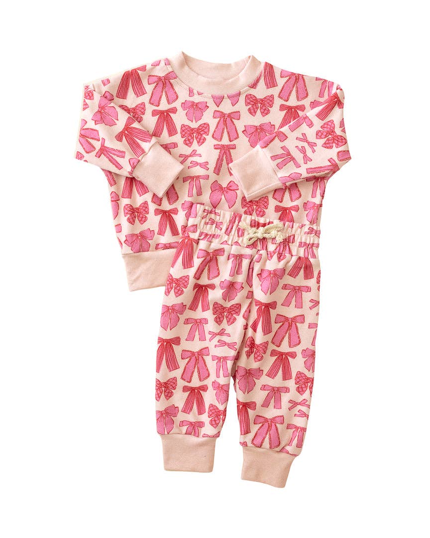 Lucky Panda Kids Jogger Set - Whimsy Bows