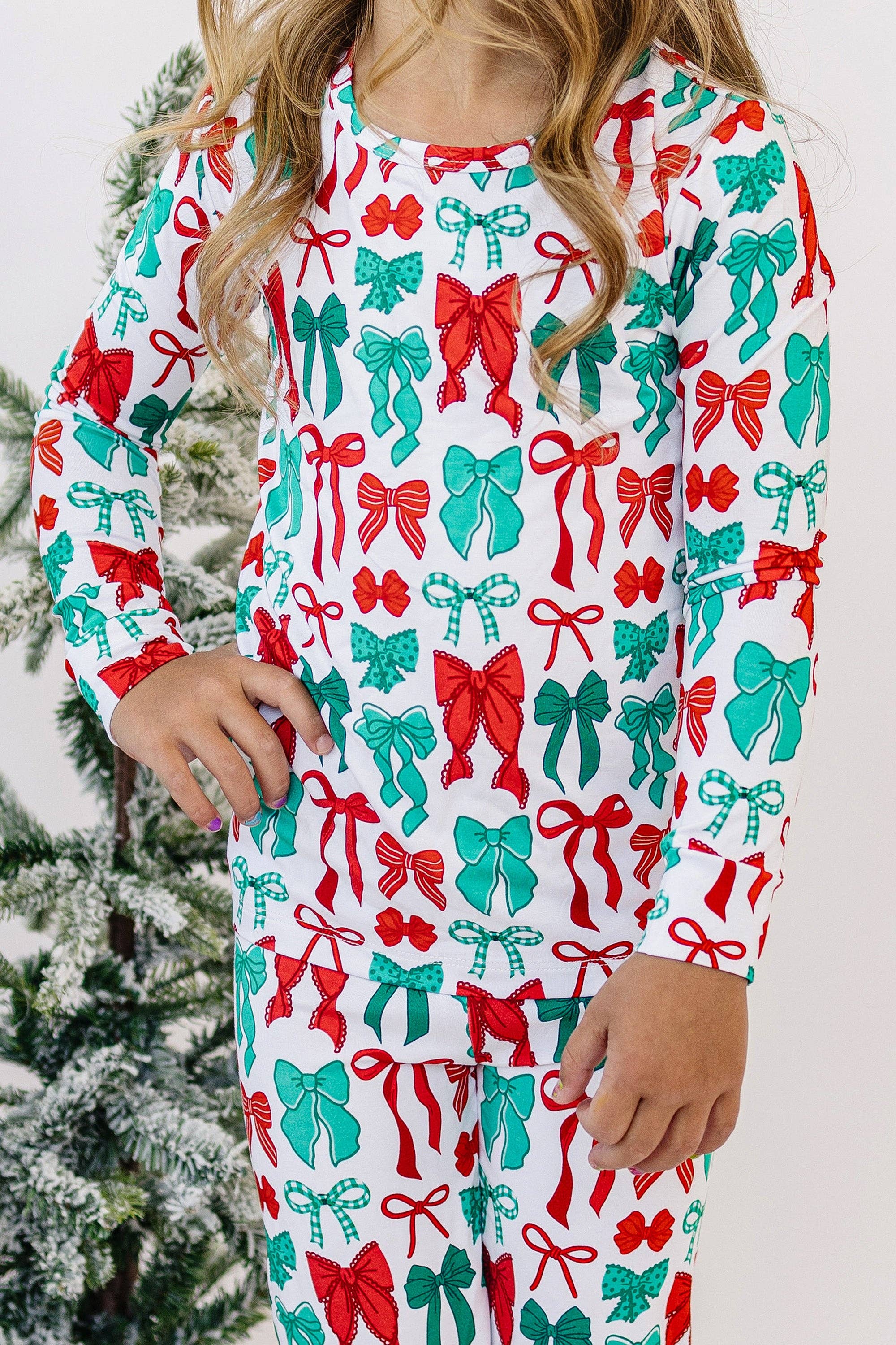Lucky Panda Kids Bamboo PJs - Merry Bows