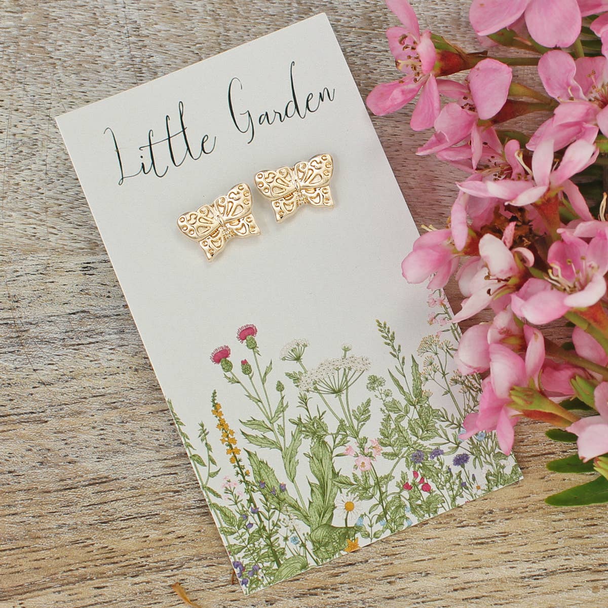 Little Garden Gold Butterfly Post Earrings