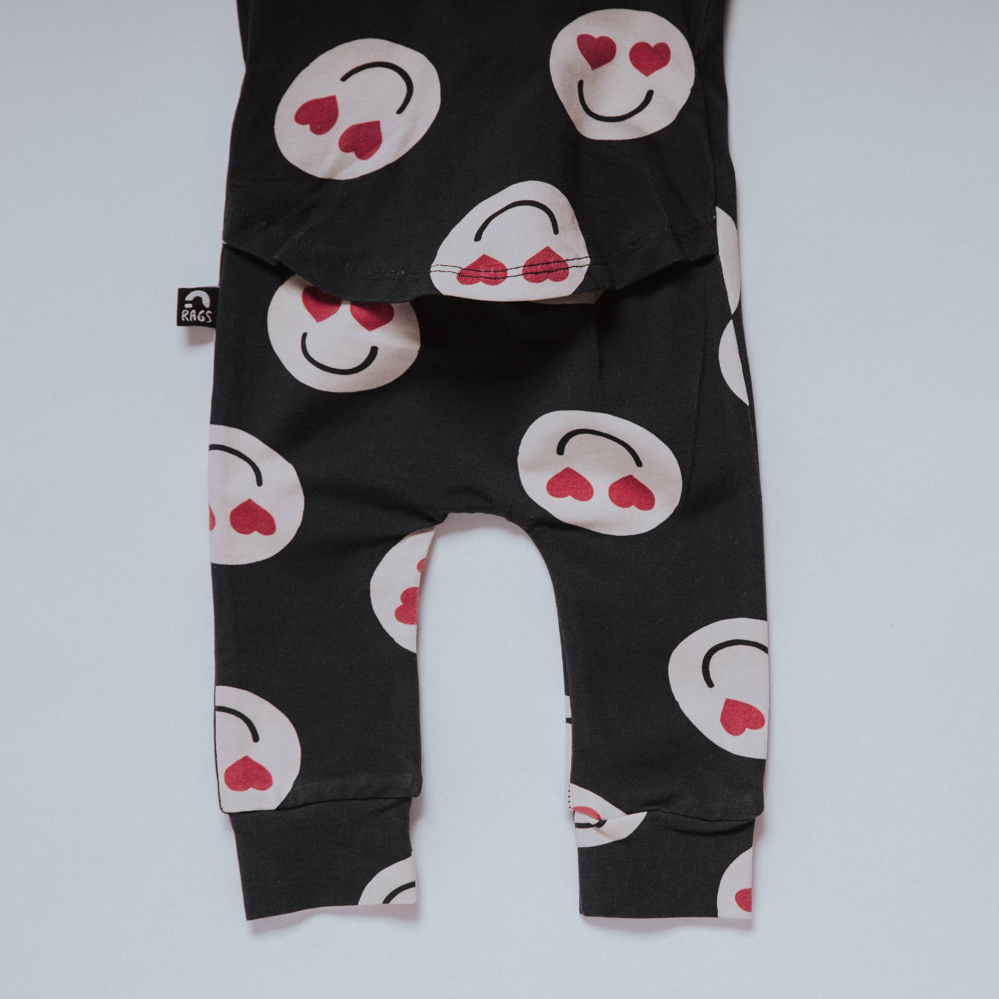 RAGS - Peekabooty™ Rag Romper - Heart Smileys