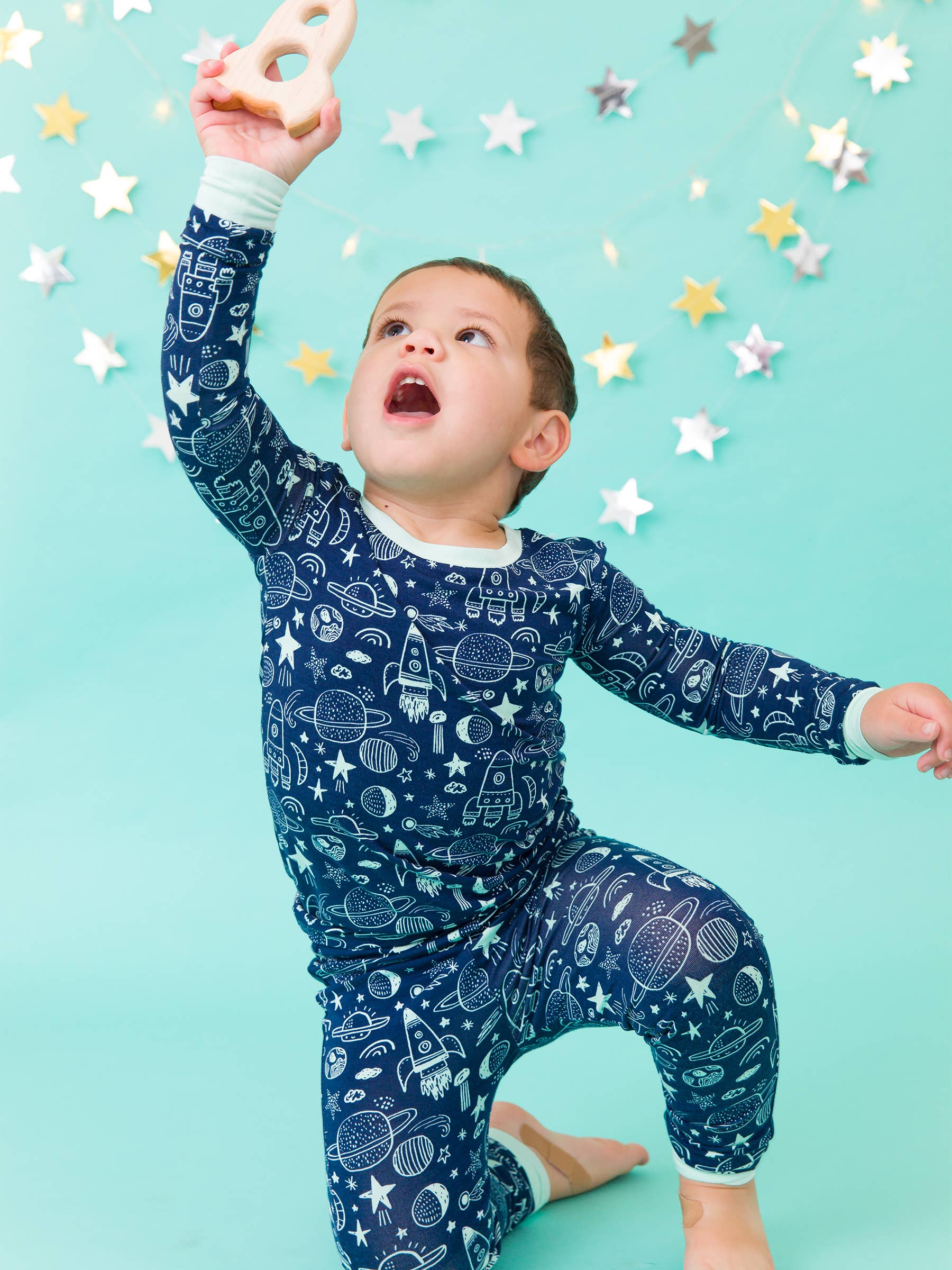 RuggedButts Bamboo Long Sleeve Pajama Set - Blast Off