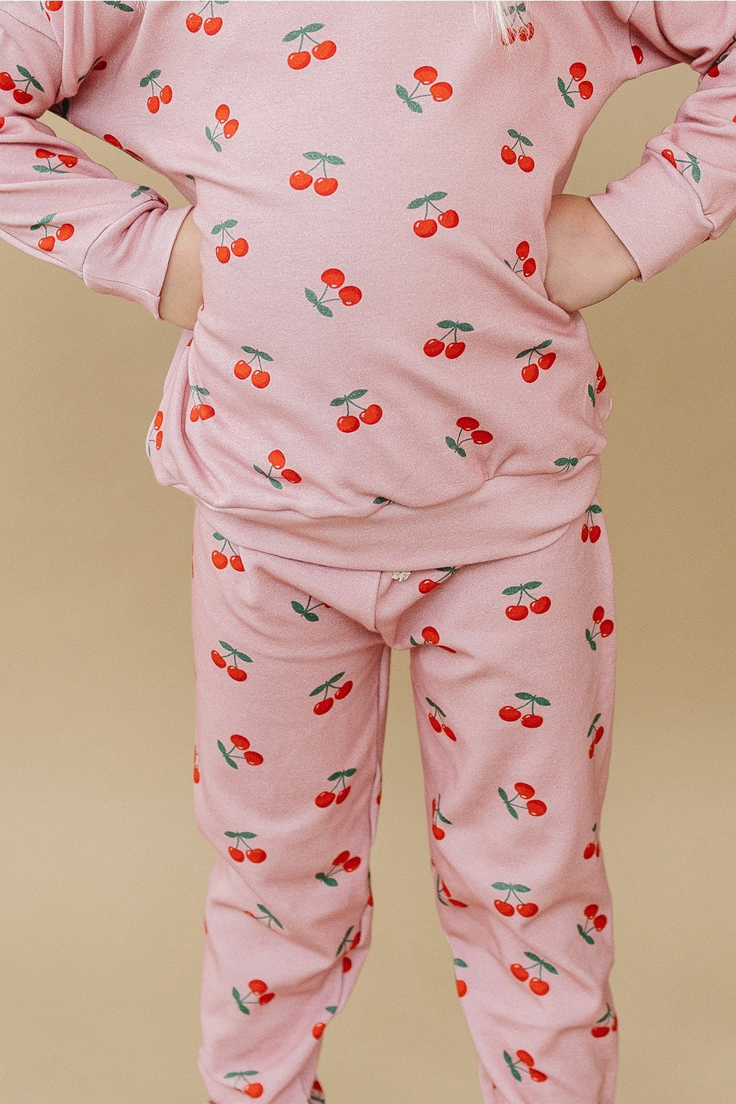 Lucky Panda Kids Jogger Set - Blush Cherry