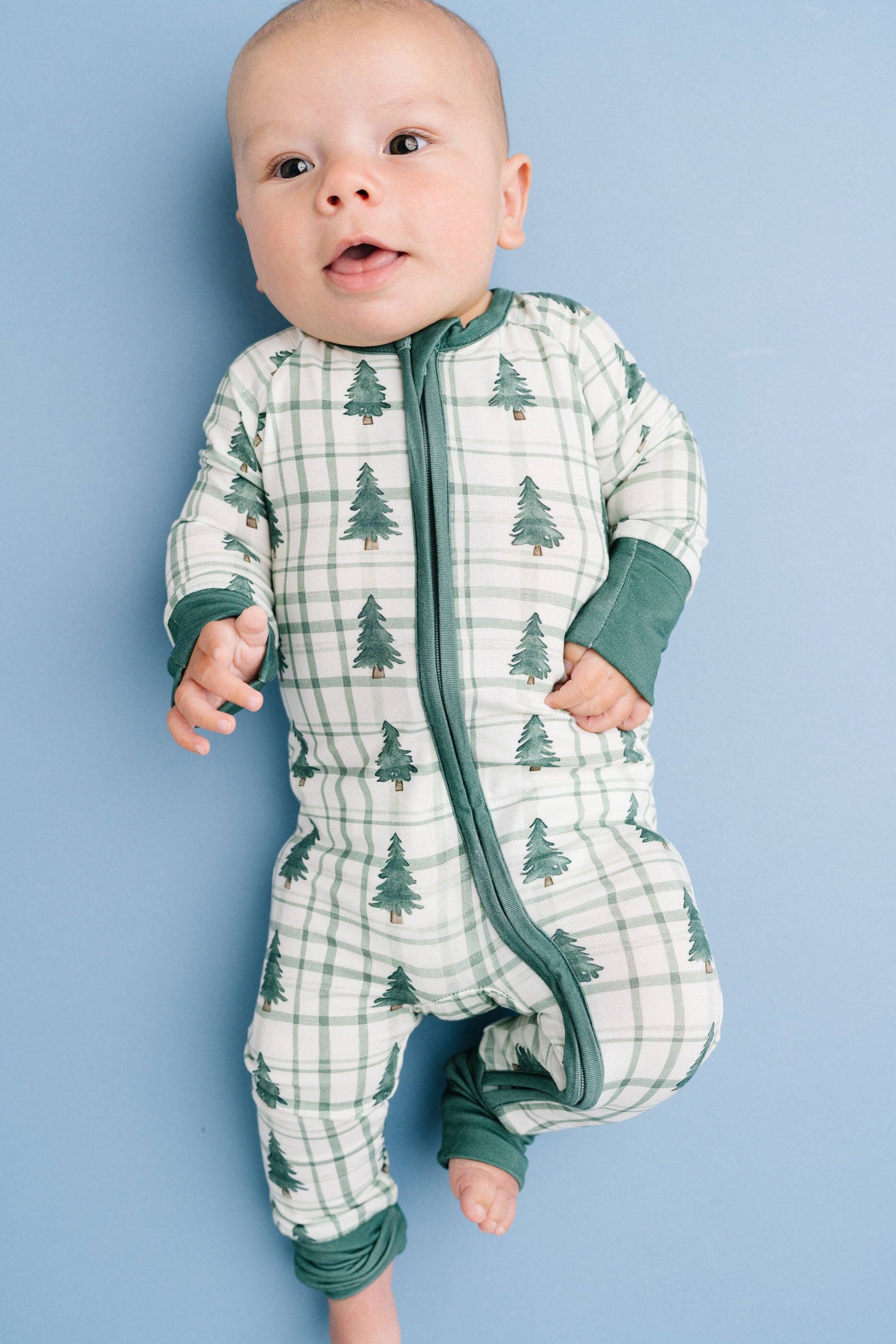 Little One Shop Bamboo Convertible Romper - Tree Farm