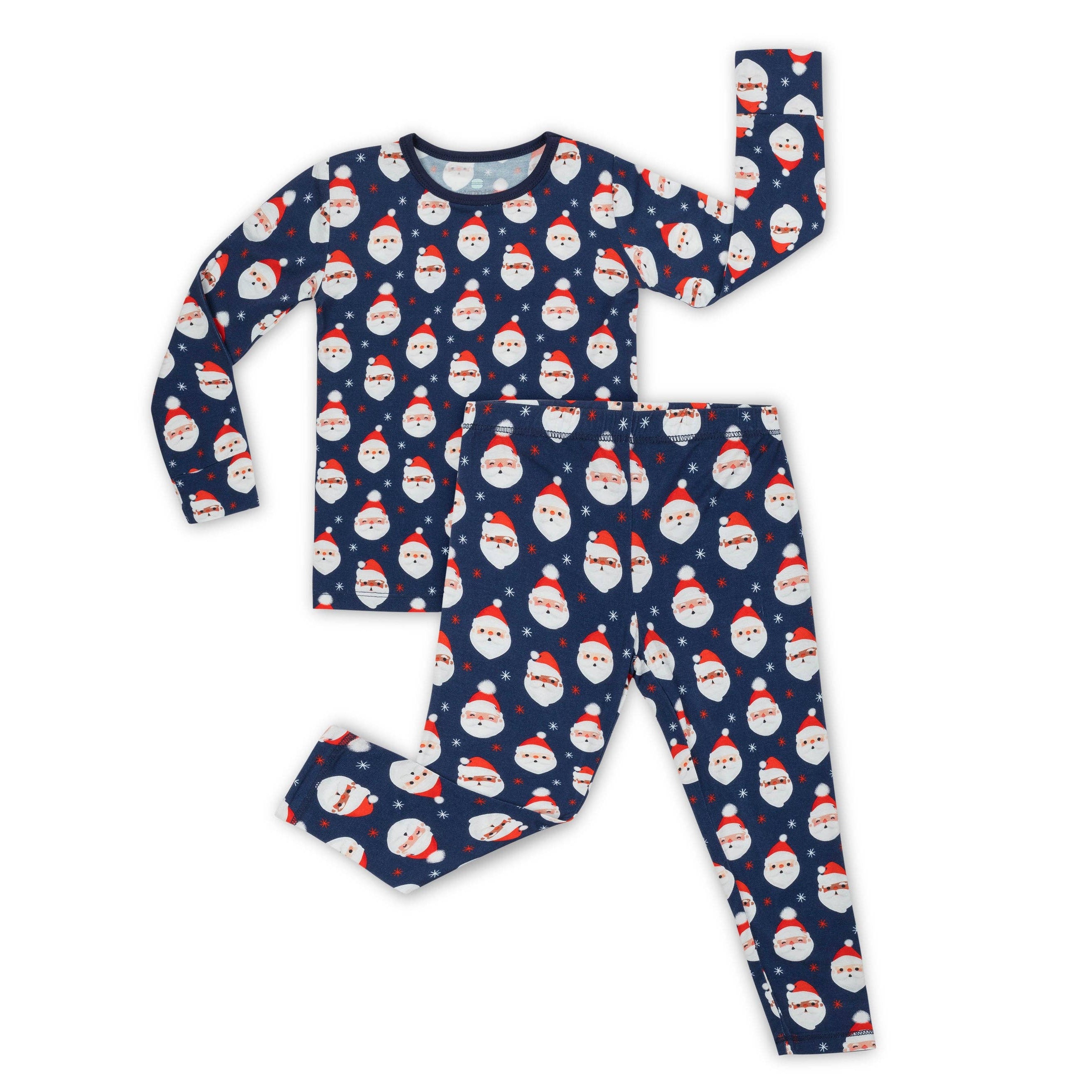 Macaron + Me Two Piece PJs - Navy Vintage Santa