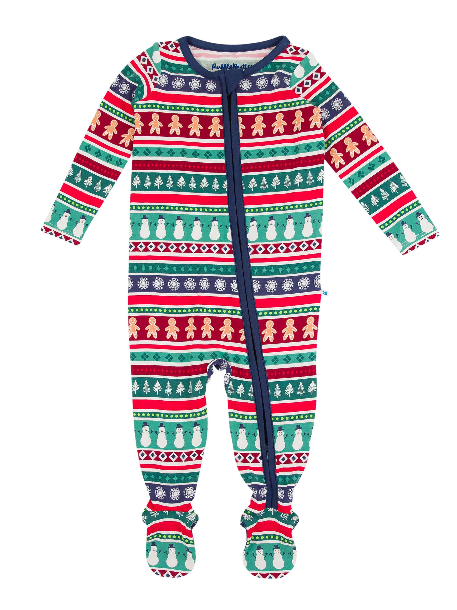 RuggedButts - Fair Isle Friends Bamboo Footed One Piece Pajama