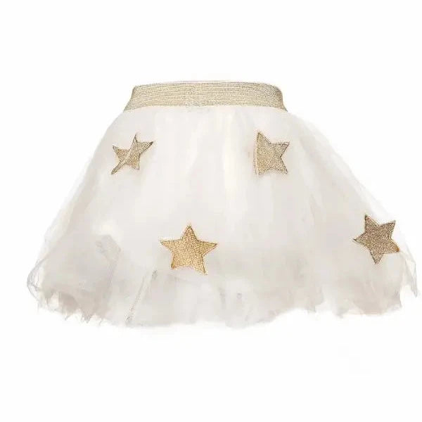 Star Patch Tutu - White & Gold