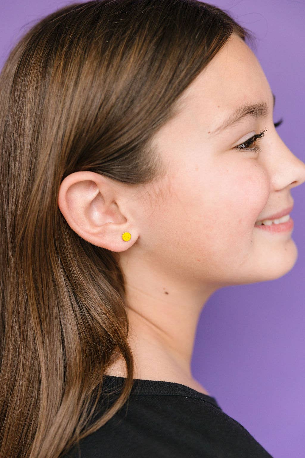 Desert Peach - Yellow Smiley Stud Earrings